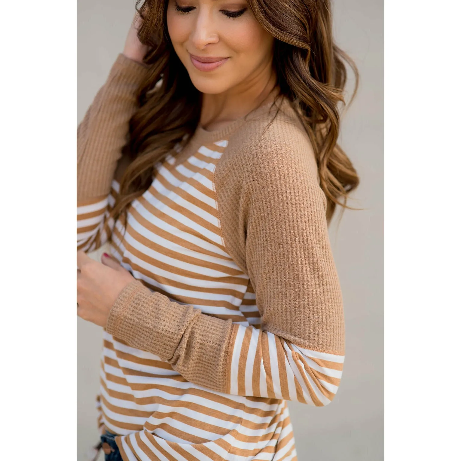 Thermal & Striped Long Sleeve Tee