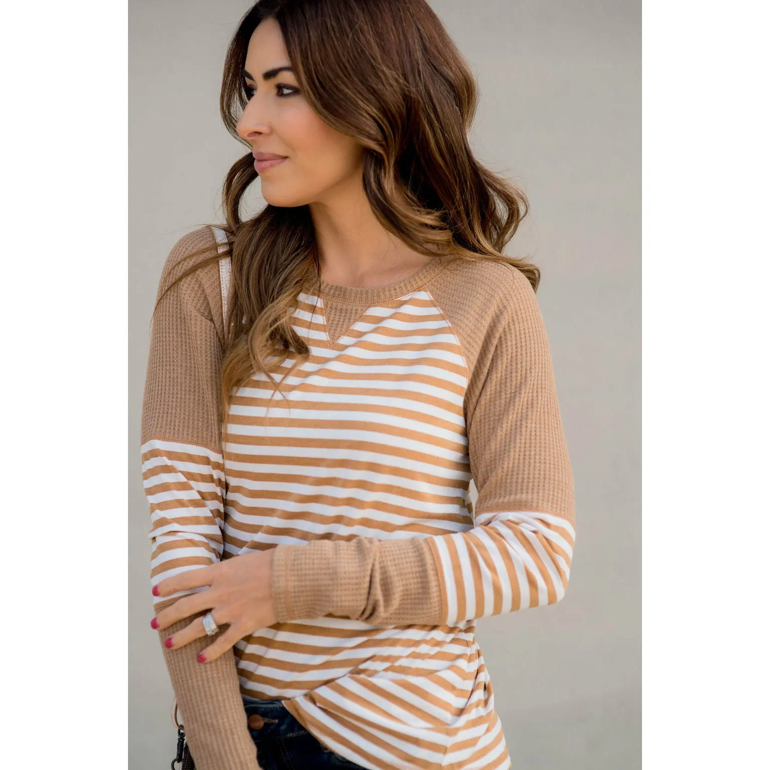 Thermal & Striped Long Sleeve Tee