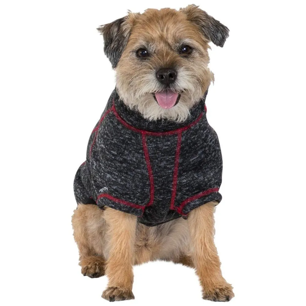 Trespaws Boomer Black Melange Windproof Dog Fleece XS