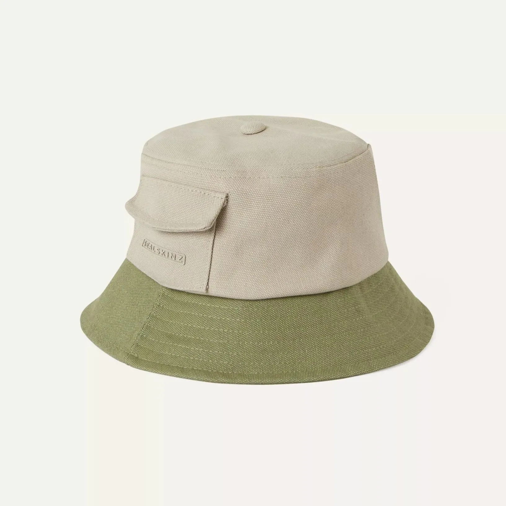 Waterproof Canvas Patch Pocket Bucket Hat