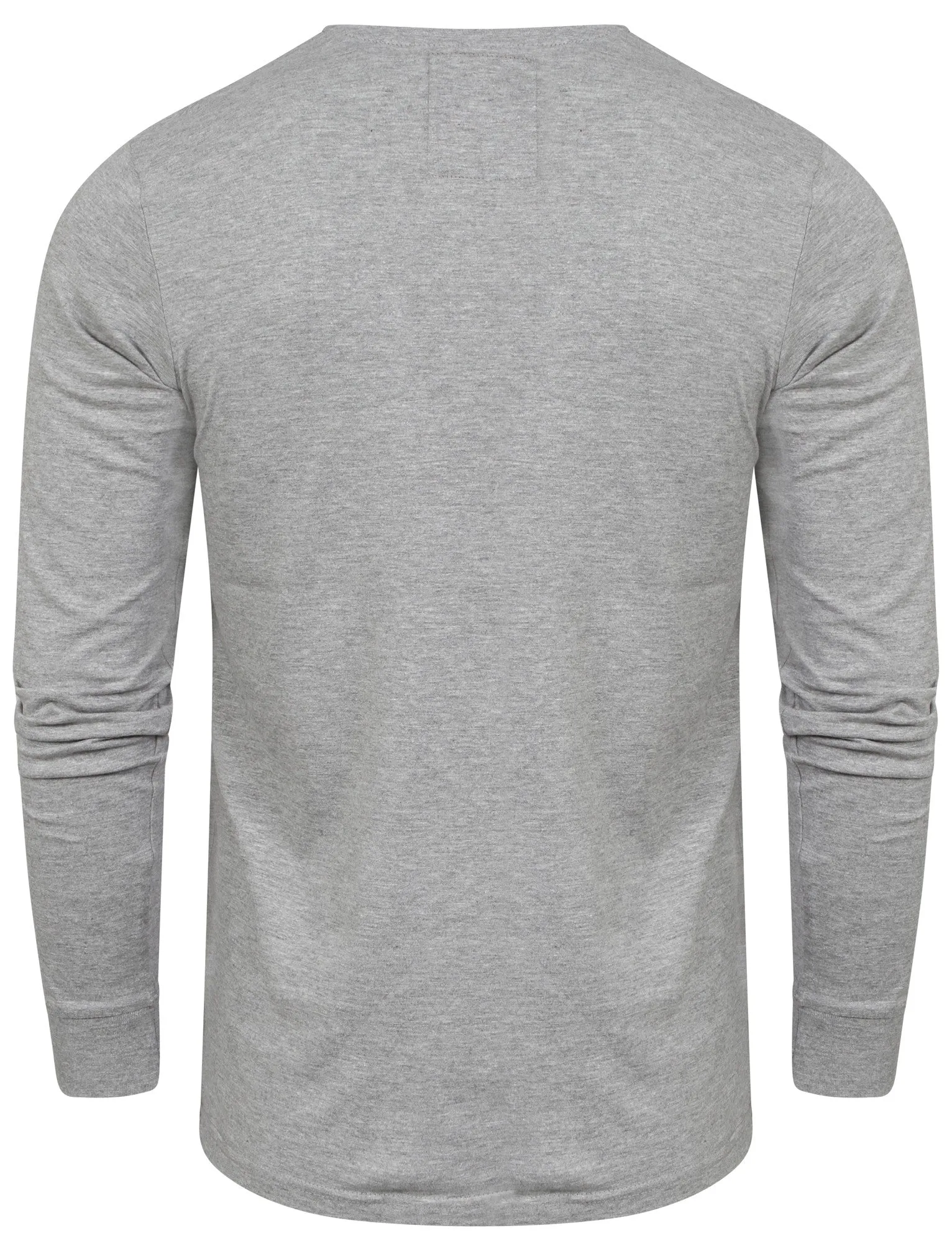 Whyer Mock T-Shirt Insert Long Sleeve T-Shirt in Light Grey Marl - Dissident